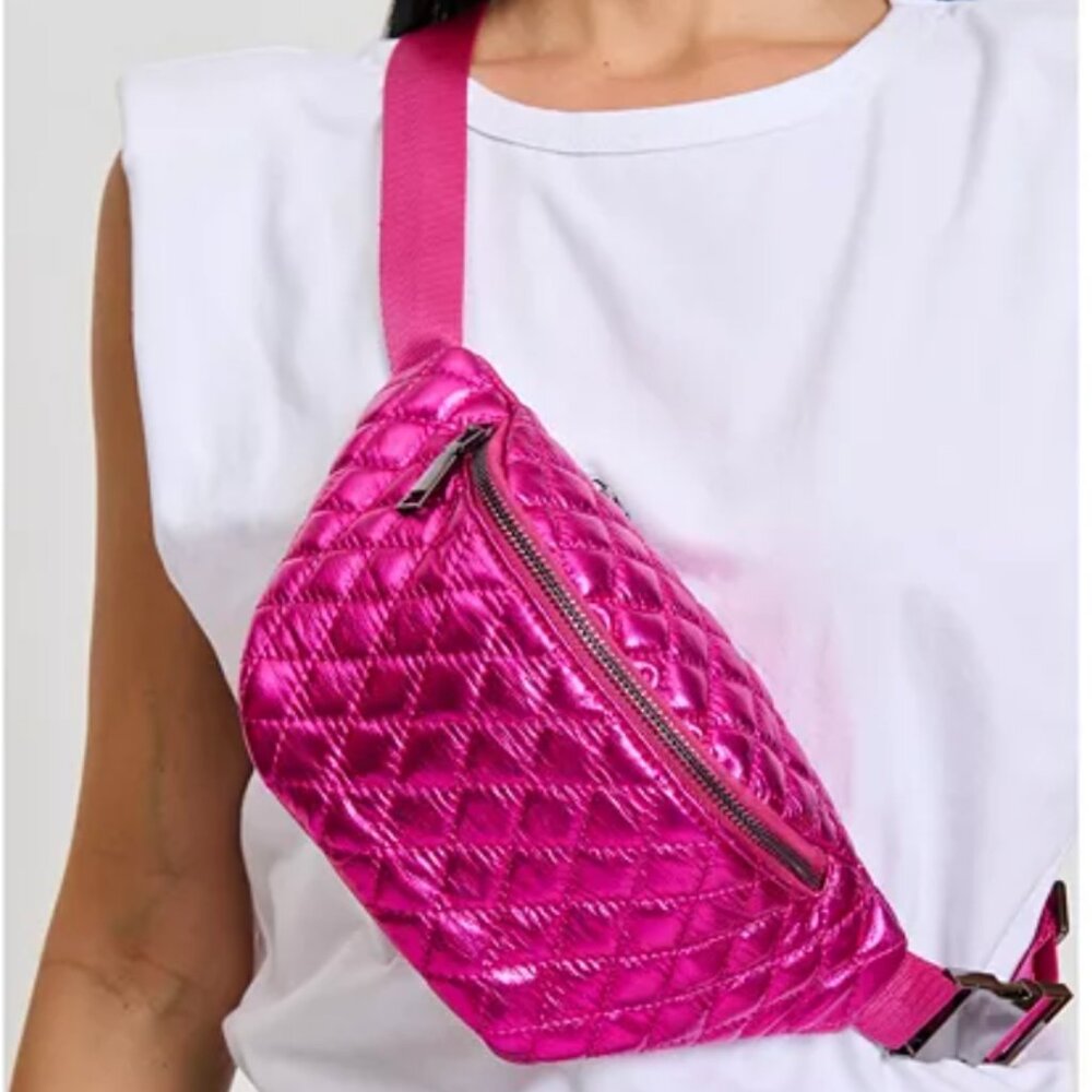 Moda Luxe Fuschia Quilted Fanny Pack